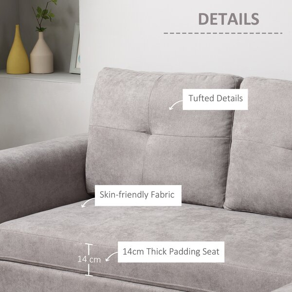 HOMCOM 3 Seater Sofa Bed, Pull Out Sofa Bed with Larger Bed Size & Thicker Cushion Padding, Corner Sofa Bed with Storage, Light Grey Aosom UK