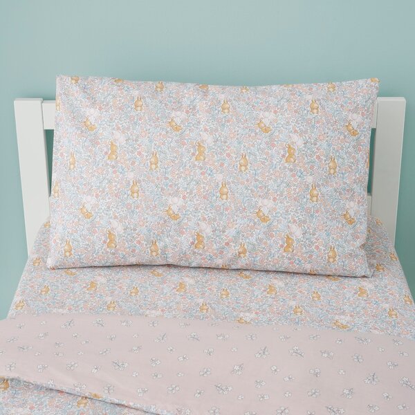 Ditsy Bunny Pink 100% Cotton Duvet Cover and Pillowcase Set