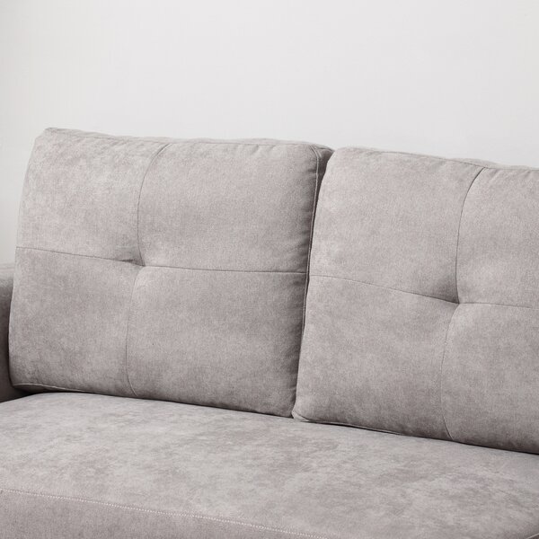 HOMCOM 3 Seater Sofa Bed, Pull Out Sofa Bed with Larger Bed Size & Thicker Cushion Padding, Corner Sofa Bed with Storage, Light Grey Aosom UK
