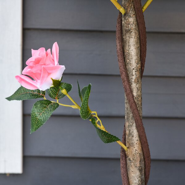 Outsunny Artificial Rose Tree: 90cm Fake Plant with 21 Flowers, Pink & Green Indoor/Outdoor Home Office Decor Aosom UK