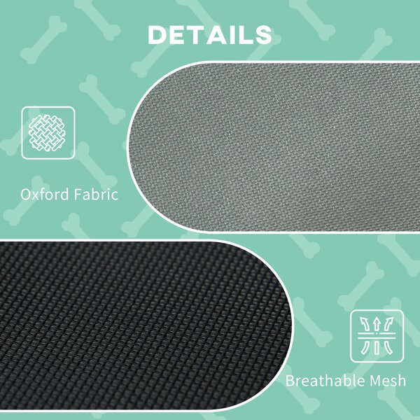 PawHut Elevated Pet Bed: Waterproof Mesh Cot with UV Canopy for Small Dogs, 61 x 46 x 62cm, Grey Aosom UK