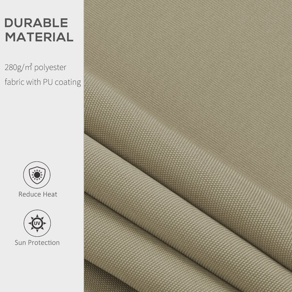 Outsunny 2.5x2 m Manual Retractable Awning-Beige Canopy/White Frame
