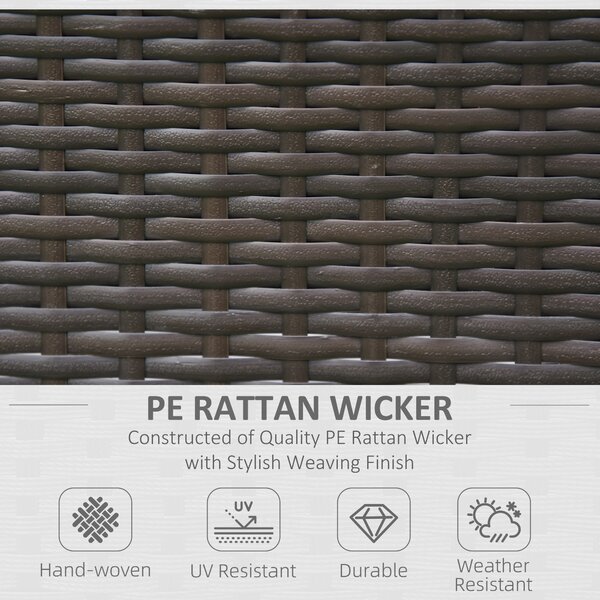 Outsunny Waterproof Rattan Armchair Duo: Deep Coffee Garden Patio Seating with Cushions Aosom UK