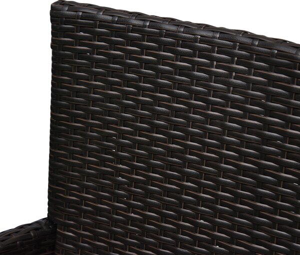 Outsunny Waterproof Rattan Armchair Duo: Deep Coffee Garden Patio Seating with Cushions Aosom UK