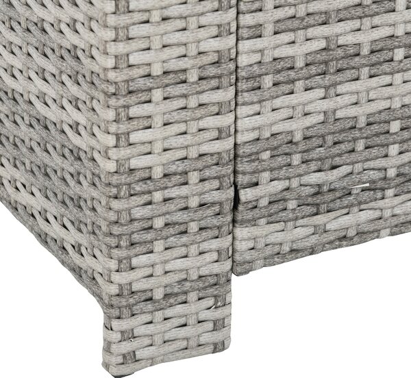 Outsunny 7-Seater Rattan Dining Set Sofa Table Garden Rattan Furniture Footstool Outdoor w/ Cushion, Grey Aosom UK