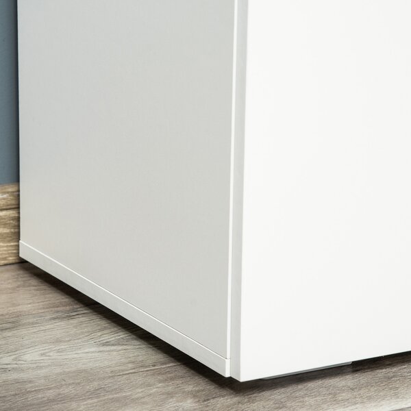 HOMCOM Storage Cabinet with 2 Shelves and Doors, Wooden Sideboard, Freestanding Kitchen Cupboard, for Living Room, Kitchen, White Aosom UK