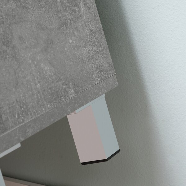 Kleankin Under-Sink Vanity Unit: Adjustable Shelving for Bathroom Storage, White & Grey Aosom UK
