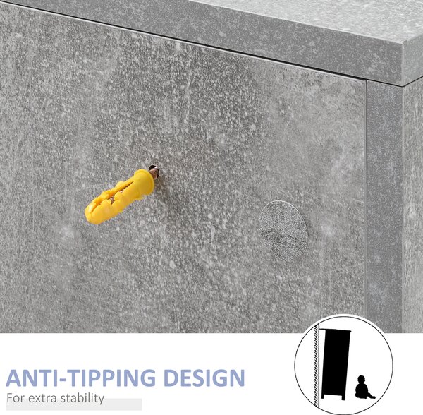 Kleankin Under-Sink Vanity Unit: Adjustable Shelving for Bathroom Storage, White & Grey Aosom UK