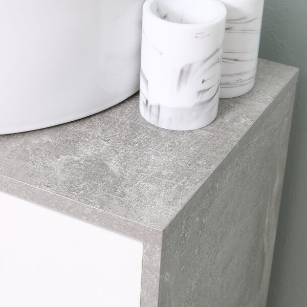 Kleankin Under-Sink Vanity Unit: Adjustable Shelving for Bathroom Storage, White & Grey Aosom UK