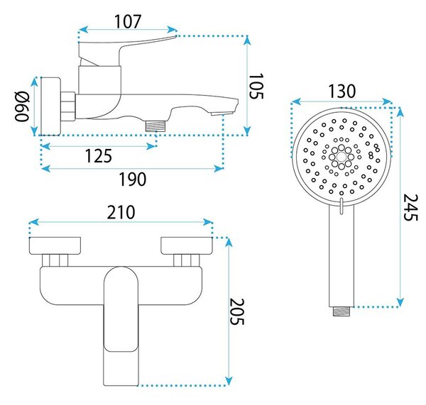 Bathtub faucet PREMIUM REA Vision Chrome