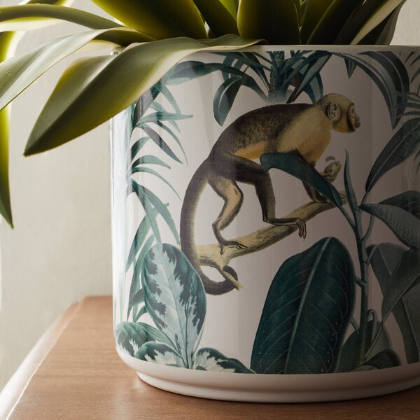 Ceramic Monkey Plant Pot