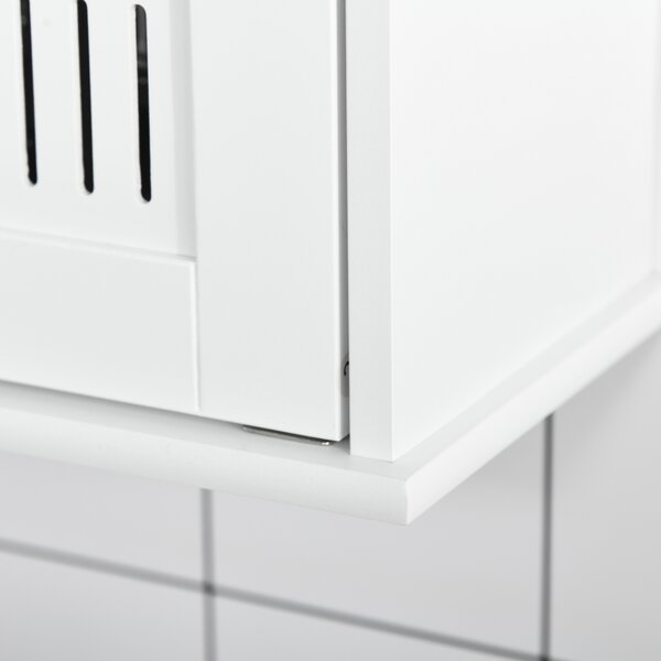 Kleankin Wall Mirror Cabinet: Double Door Storage with Adjustable Shelf, White Aosom UK