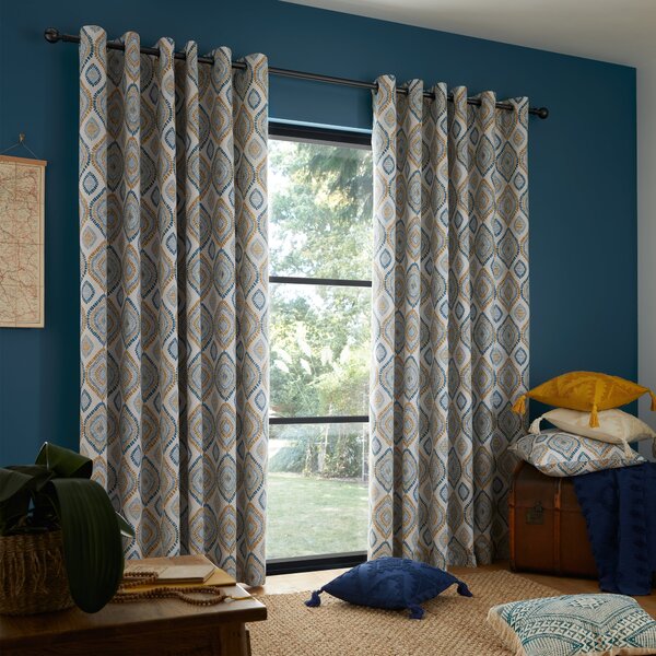 Pineapple Elephant Ziri Eyelet Curtains