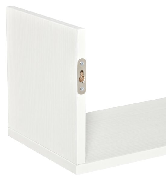 HOMCOM Set of 3 Wooden U-Shaped Floating Shelves Set Wall Mounted Hanging Bookshelf CD DVD Storage Display for Bedroom Living Room, White Aosom UK