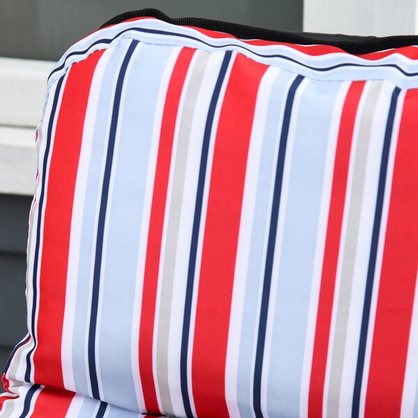 Outsunny Garden Sun Loungers, Set of 2, Outdoor Reclining Chairs with Cushions, Foldable and Adjustable, Red and White Aosom UK