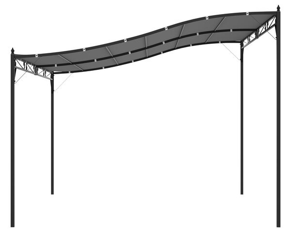 Outsunny 4 x 3 Meters Canopy Metal Wall Gazebo Awning Garden Marquee Shelter Door Porch - Grey
