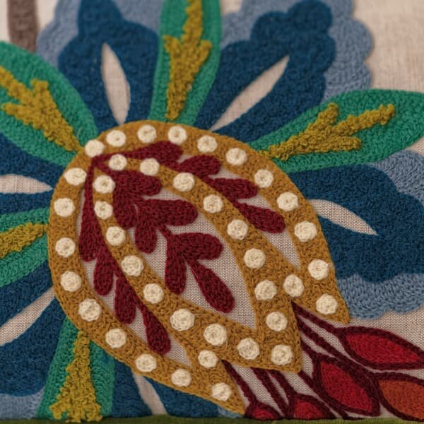 Pomegranate Multi, Sustainable Feather, Cushion - Andrew Martin Cotton Blend & Linen Blend Embroidered & Floral