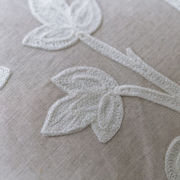 Pomegranate Ivory, Sustainable Feather, Cushion - Andrew Martin Cotton Blend & Linen Blend Embroidered & Floral
