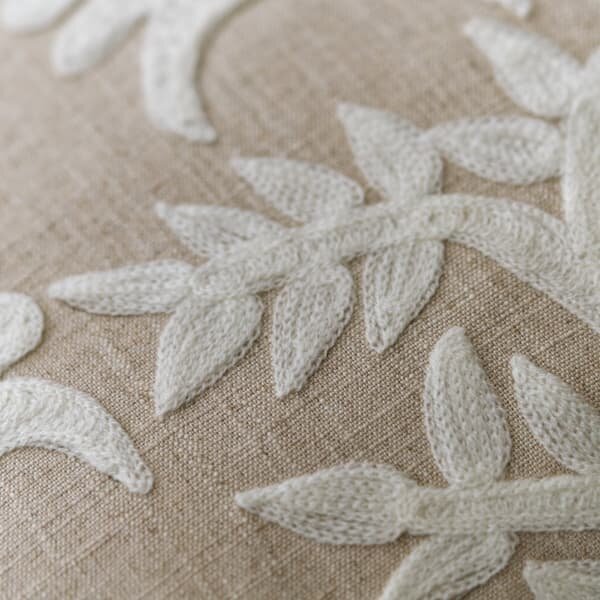 Tiger Tree Ivory, Sustainable Feather, Cushion - Andrew Martin Cotton Blend & Linen Blend Embroidered & Floral