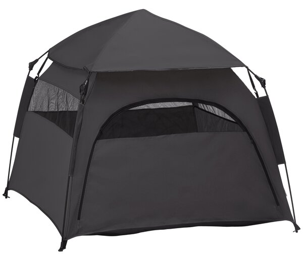 PawHut Foldable Dog Cat Tent with Waterproof Oxford, Carry Bag for Extra Large Dog, Charcoal Grey