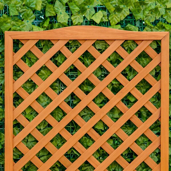 Outsunny Garden Wooden Planter Box with Trellis Free Standing Flower Raised Bed with Lattice for Climbing Plants, 76x36x170cm, Brown Aosom UK