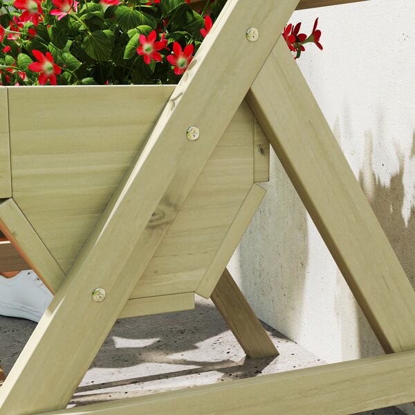 Outsunny 3-Tier Build up Garden Beds, Wooden Elevated Flower Beds, Outdoor, Garden, 120 x 68 x 80cm, Green Aosom UK