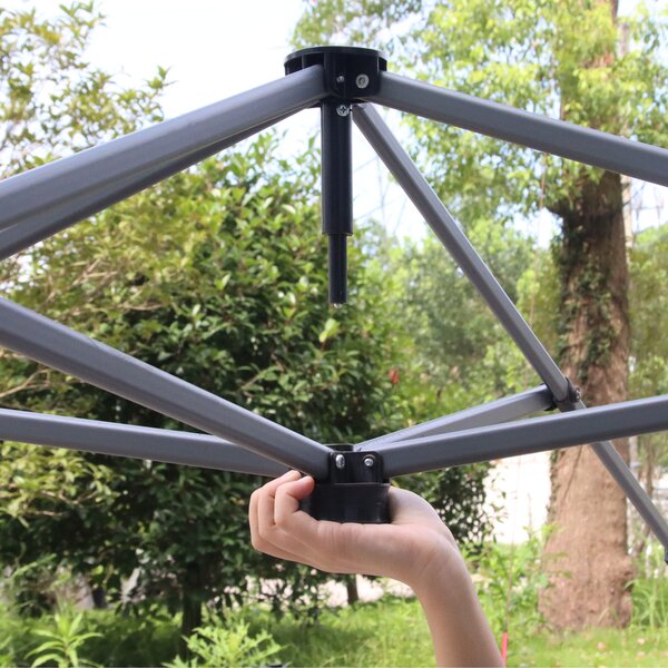 Outsunny Pop Up Gazebo with Adjustable Height, Foldable Canopy Tent, Carry Bag, Wheels, Leg Weight Bags, Blue, 3x3m Aosom UK
