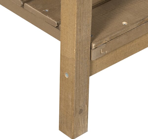 Outsunny Raised Flower Beds Garden Wooden Beds, with 8 Inner Cubes, Bottom Shelf & Drainage Holes, 110x46x76cm, Brown Aosom UK