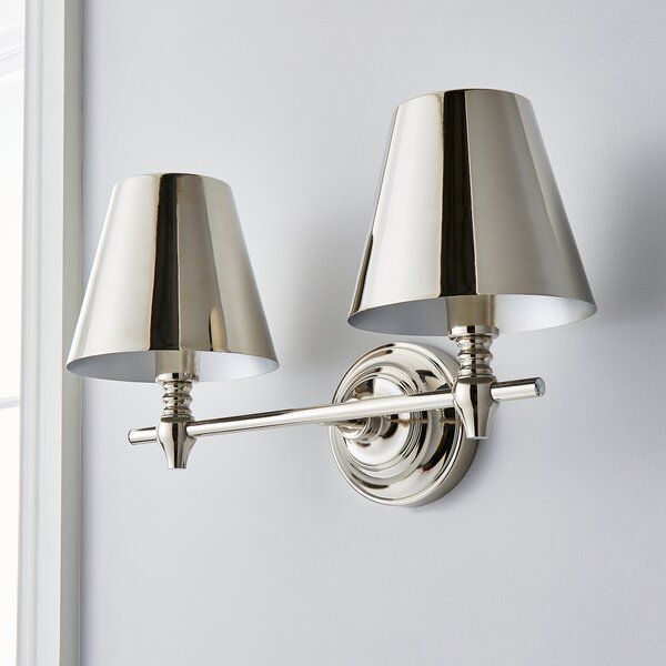 Dorma Bedford Polished Nickel 2 Light Wall Light