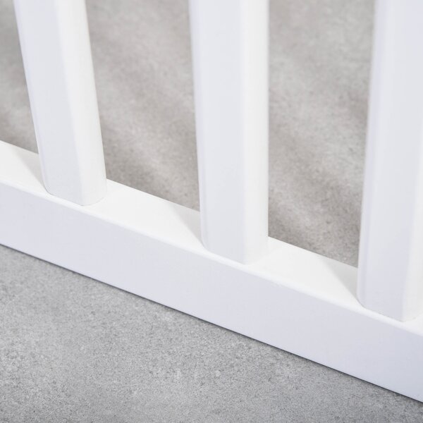 PawHut Foldable Wooden Pet Barrier: 4-Panel Safeguard for Doorways & Stairs, White Aosom UK