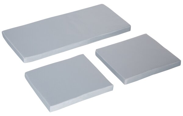 Outsunny 3 PCs Outdoor Seat Cushion for Rattan Furniture, Garden Furniture Cushions, Grey