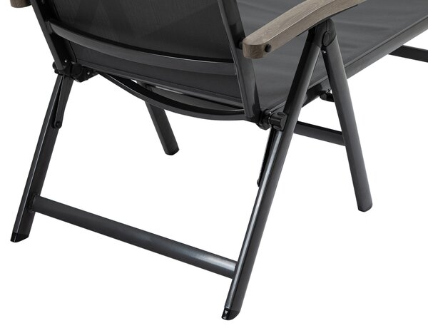 Outsunny Outdoor Folding Sun Lounger, 5-Position Adjustable Chaise Lounge Chair with Aluminium Frame for Patio, Pool and Garden, Grey