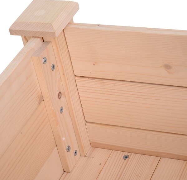 Outsunny Garden Wooden Planters, Rectangular Raised Bed, Fir Wood, Planter Vegetable Herb Holder Display, Oak Tone, 86Lx46Wx76Hcm Aosom UK