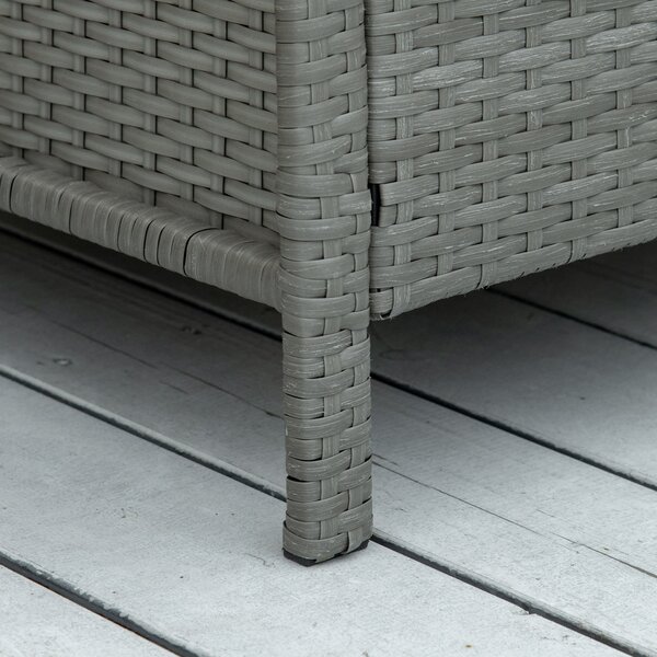 Outsunny Waterproof Rattan Garden Furniture 3 Pieces Patio Bistro Set Wicker Weave Conservatory Sofa Chair & Table Set w/ Cushion Pillow Aosom UK