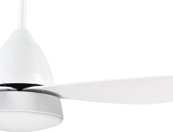 HOMCOM Reversible Ceiling Fan with Light, 3 Blades Modern Mount White LED Lighting Fan w/ Remote Controller, for Living Room, White Aosom UK
