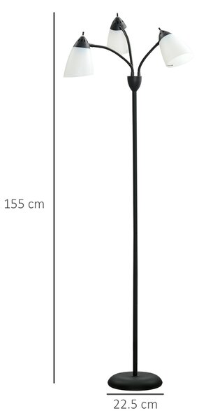 HOMCOM Arc Illuminator: Adjustable Industrial Standing Lamp for Bedroom & Lounge Aosom UK