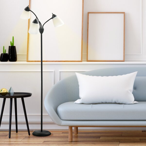 HOMCOM Arc Illuminator: Adjustable Industrial Standing Lamp for Bedroom & Lounge Aosom UK