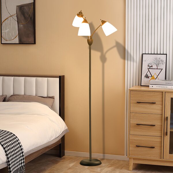 HOMCOM Arc Illuminator: Adjustable Industrial Standing Lamp for Bedroom & Lounge Aosom UK