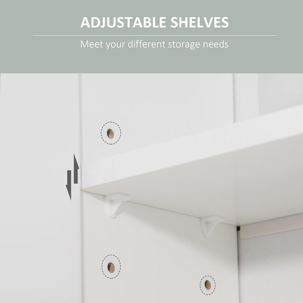 Kleankin Wall-Mounted Bathroom Sanctuary: Double-Door Cabinet with Adjustable Shelving, Crisp White Finish Aosom UK