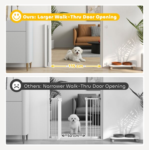 PawHut Pet Protector: Retractable Safety Gate for Dogs, Folding Barrier for Home, Doorway & Stairs, Grey Aosom UK