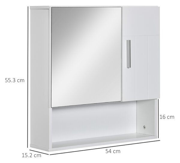 Kleankin Wall-Mounted Bathroom Sanctuary: Double-Door Cabinet with Adjustable Shelving, Crisp White Finish Aosom UK