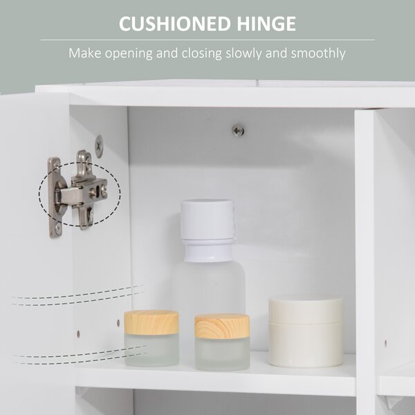 Kleankin Wall-Mounted Bathroom Sanctuary: Double-Door Cabinet with Adjustable Shelving, Crisp White Finish Aosom UK