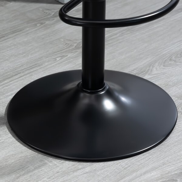 HOMCOM Bar Stools Set of 2, Height Adjustable Swivel Barstools, PU Leather Kitchen Stools with Backs, Armrests and Footrest, Black Aosom UK