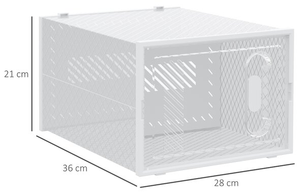 HOMCOM Stackable Clear Shoe Storage Box, 18PCS, Plastic with Magnetic Door, for Sizes up to UK 12/EU 46, Transparent Aosom UK