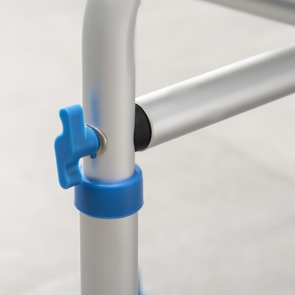 HOMCOM Shower Serenity: Adjustable Padded Stool, Non-Slip with Handle, Sapphire Blue Aosom UK