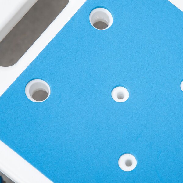 HOMCOM Shower Serenity: Adjustable Padded Stool, Non-Slip with Handle, Sapphire Blue Aosom UK