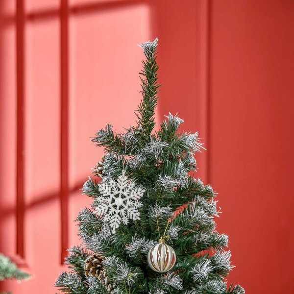 HOMCOM 5FT Artificial Christmas Tree with Pine Cones, Holiday Home Xmas Decoration Automatic Open, Green Aosom UK