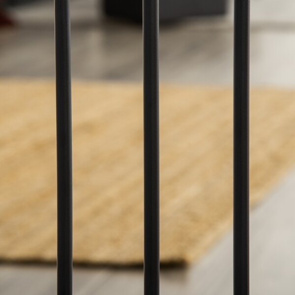PawHut Dog Gate w/ Cat Door Pet Safety Gate, Auto Close Double Locking Pine Wood Decoration, for Doorways Stairs Indoor, 74-80 cm, Black Aosom UK