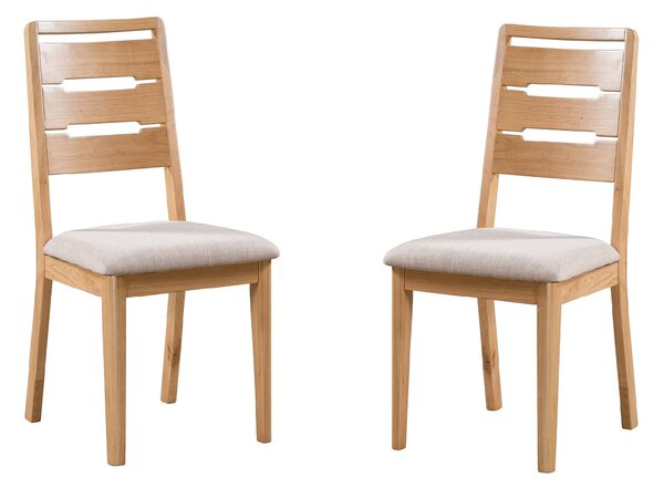 Curve Set of 2 Dining Chairs, Faux Linen