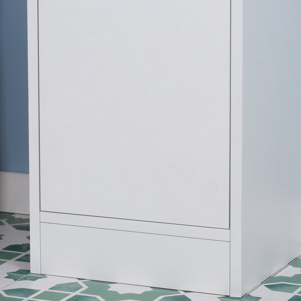 Kleankin Tall Bathroom Cabinet with Mirror: Slim Freestanding Unit, Adjustable Shelves Aosom UK